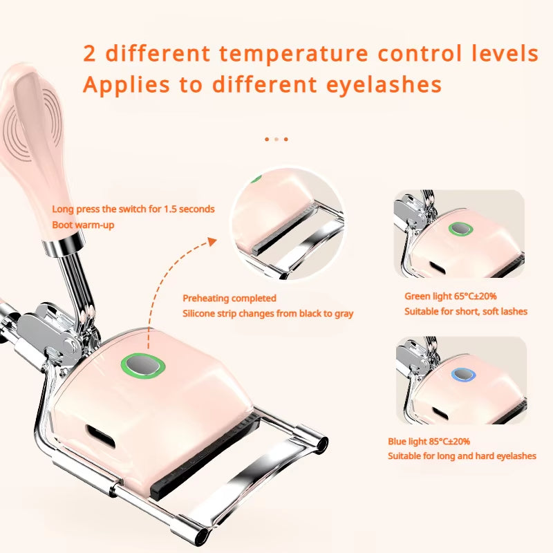 Electric Eyelash Curler Charging Model Fast Heating Portable Eye Lash Perm Shaping and Lasting Curling Thermal Eyelash Clip