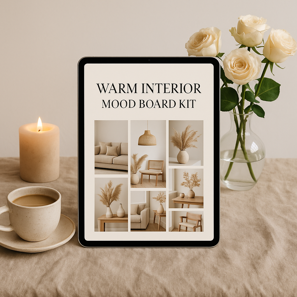 Modern Minimal Warm Mood Board – Digital Product /