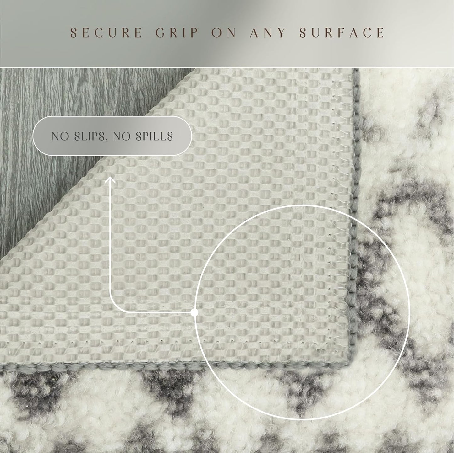 Abstract Diamond Modern Distressed Non Slip Runner Rug for Hallway Entry Way Floor Carpet [Made in USA], 2'6 X 10, Neutral