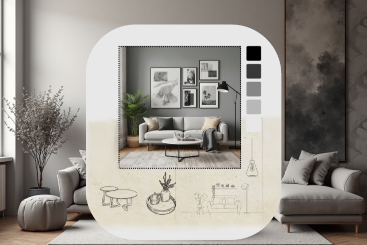 Modern Minimal Warm Mood Board – Digital Product /