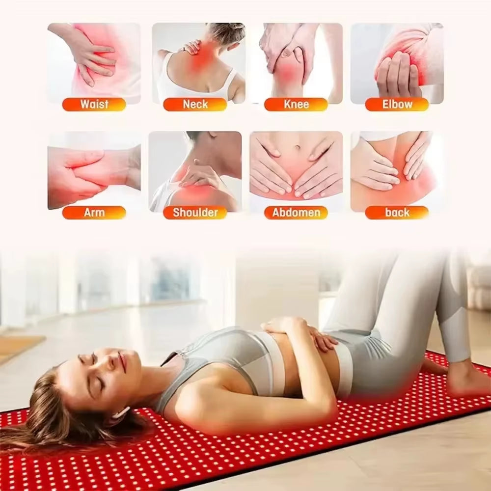 660Nm 850Nm LED Red Light Therapy Yoga Mat Home Health Relaxation Equipment Whole Body near Infrared Mat New-E8