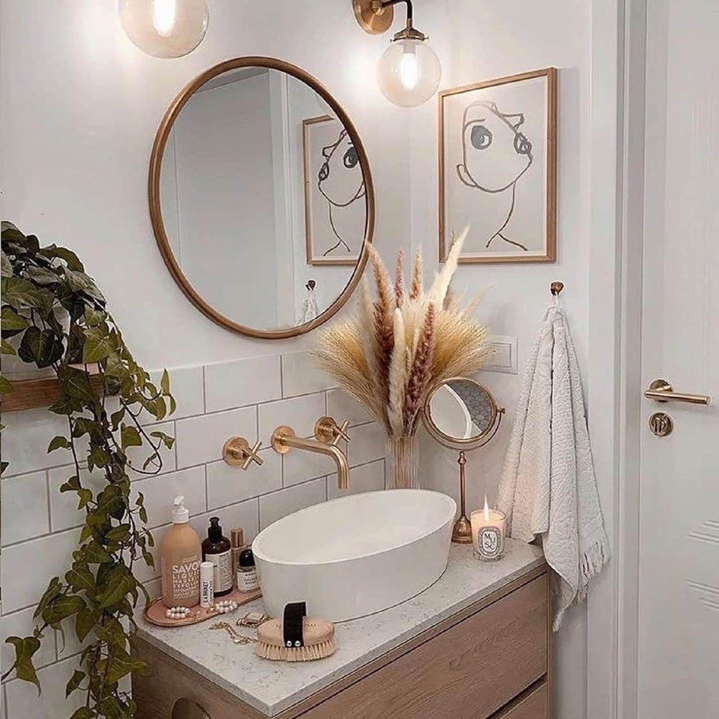 60 PCS Natural Dried Pampas Grass Bouquet, 20 White Bouquet, 20 Brown Bouquet, 20 Reed Grass Bouquet for Wedding Room Home Party Table Decor Bouquet - Salma Design Studio 